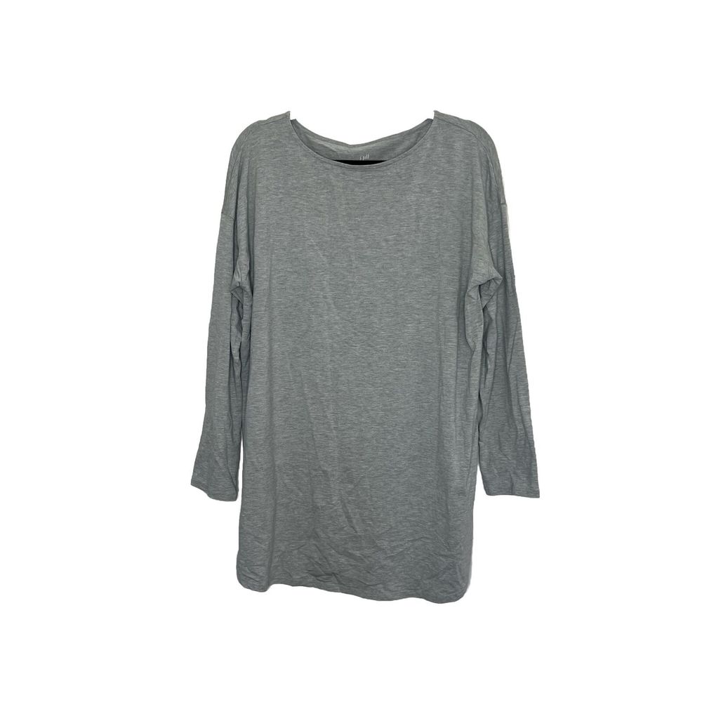 J Jill Shirt Women's Large Gray Luxe Supima Tunic Minimalist Classic